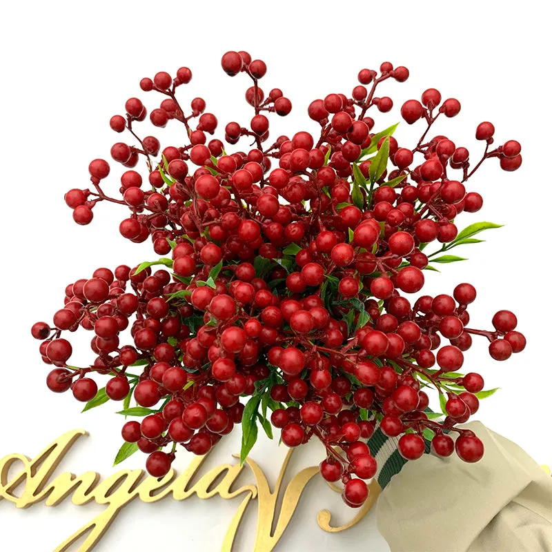 A5429 100Pcs Christmas Berry Plants Wedding Accessories Material