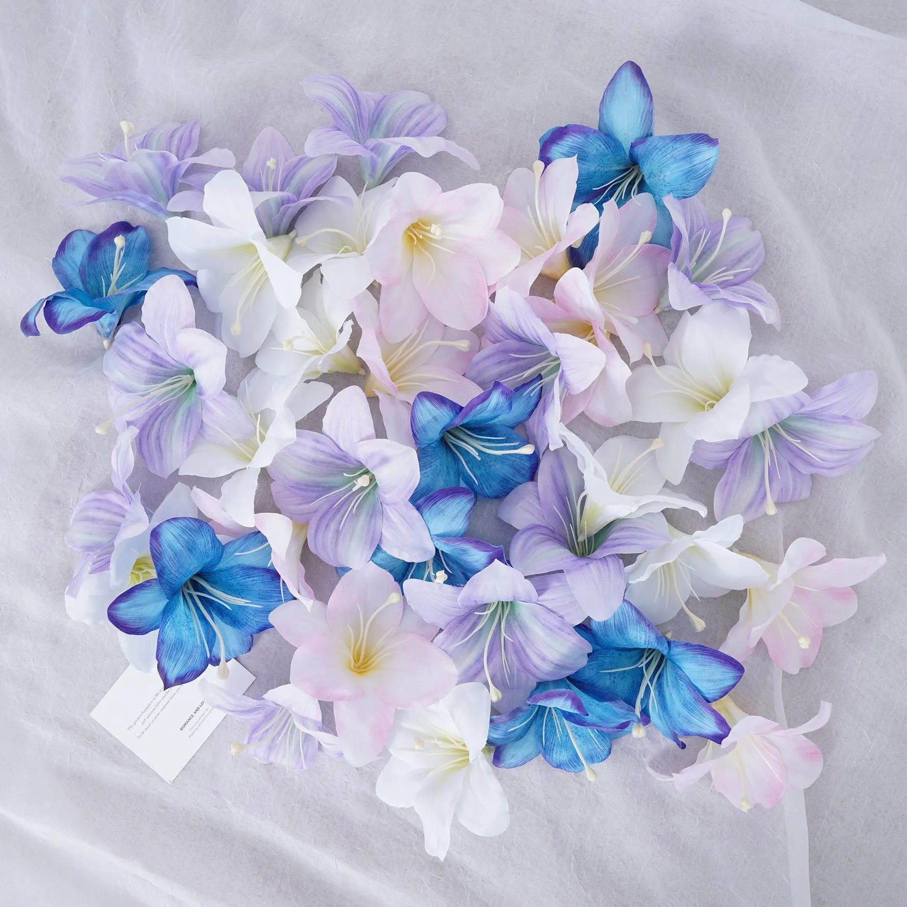 A6123 50Pcs 12cm Artificial Lily Flower Heads Wedding Floral Accessories