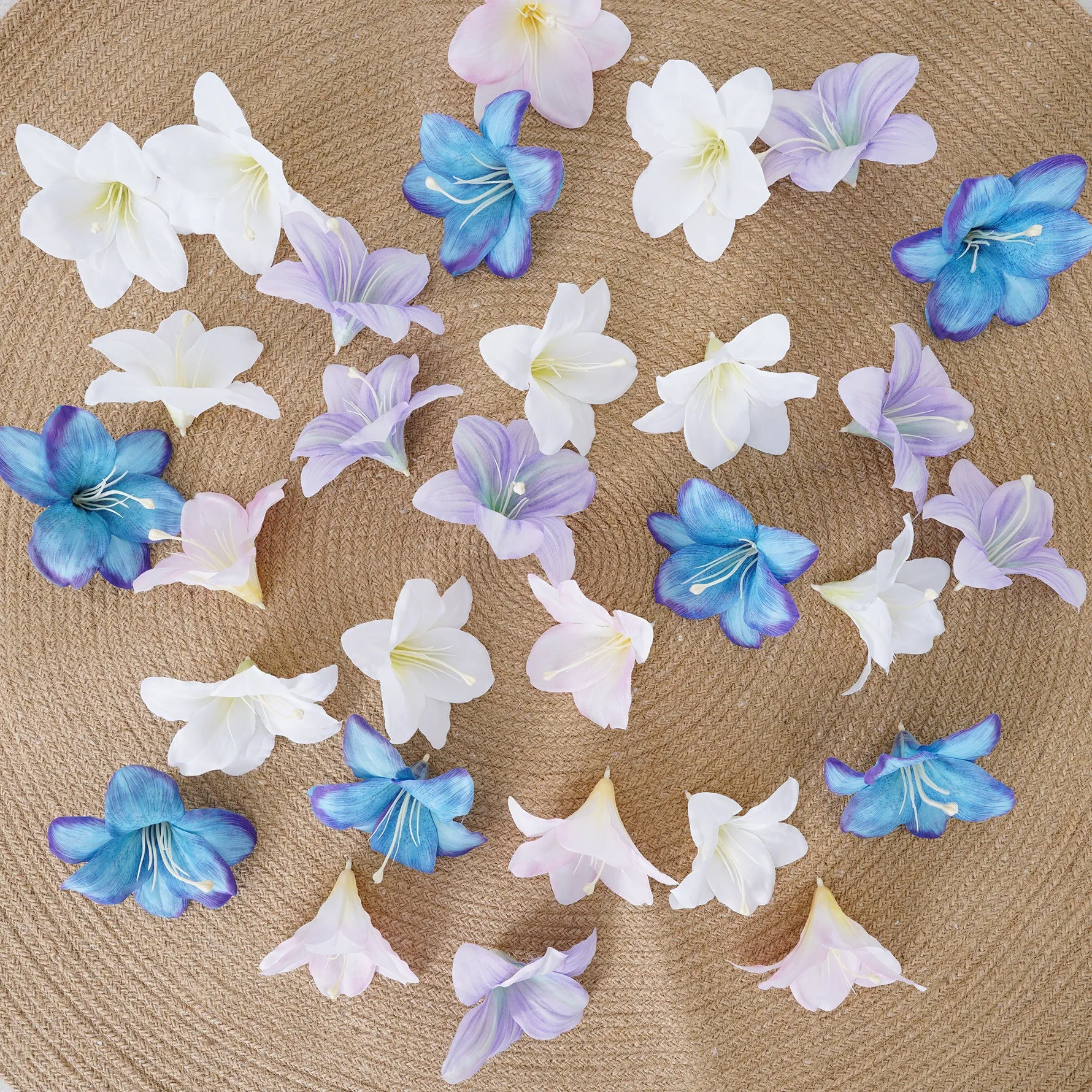 A6123 50Pcs 12cm Artificial Lily Flower Heads Wedding Floral Accessories