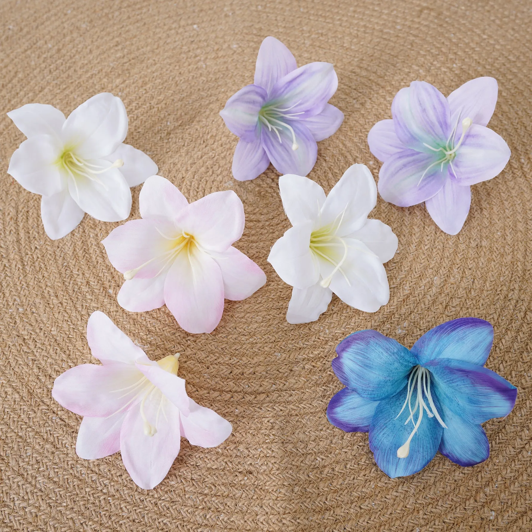 A6123 50Pcs 12cm Artificial Lily Flower Heads Wedding Floral Accessories