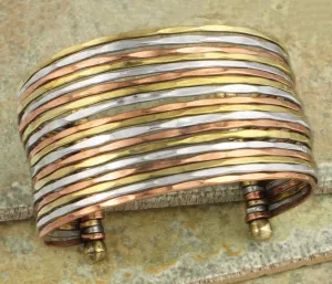 Accessories Tri-Gold Cuff Bracelet