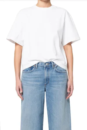 AGoldE - Sulma Drop Shoulder Tee in White