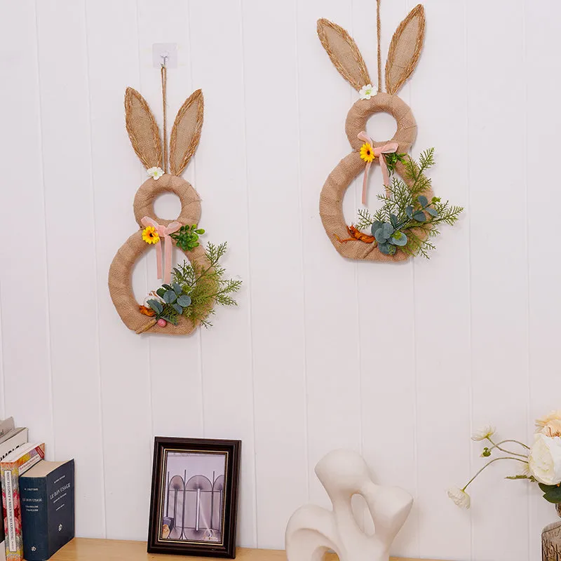 AJ209482 1.73ft Imitation Rabbit Accessories Christmas Home Window Door Hanging Decoration