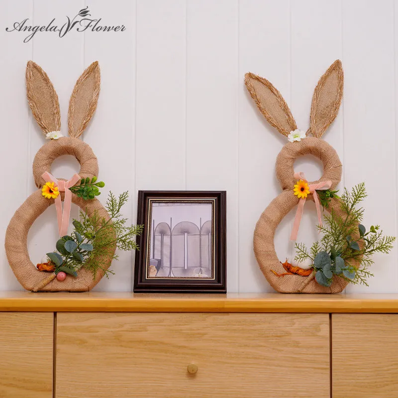 AJ209482 1.73ft Imitation Rabbit Accessories Christmas Home Window Door Hanging Decoration