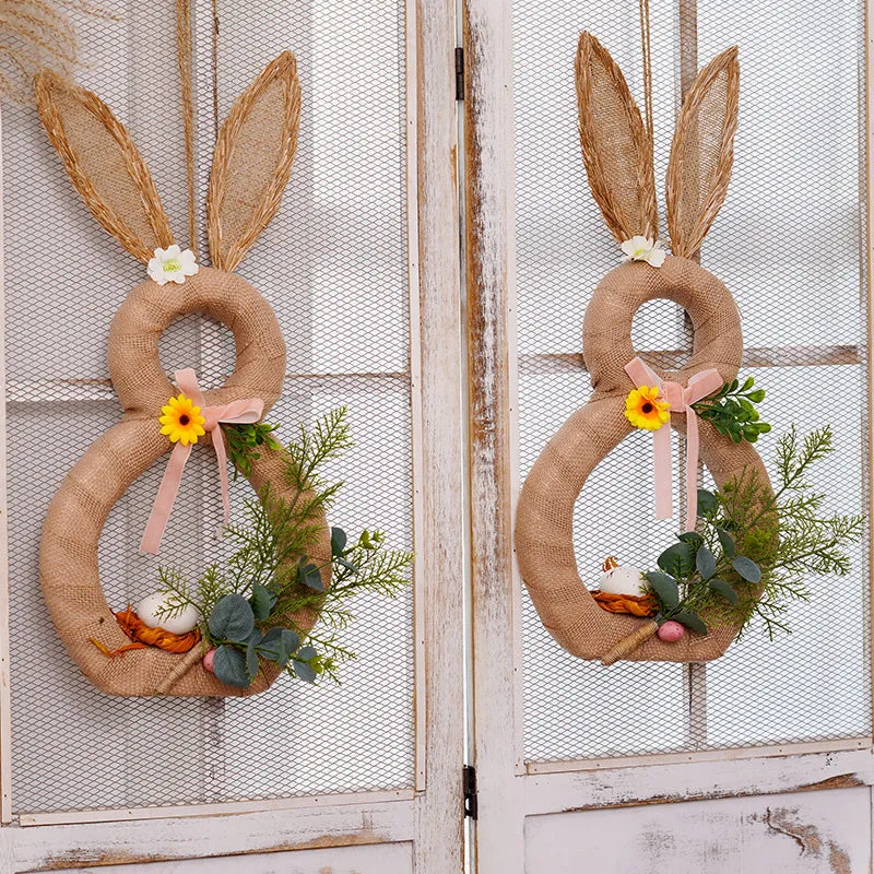 AJ209482 1.73ft Imitation Rabbit Accessories Christmas Home Window Door Hanging Decoration