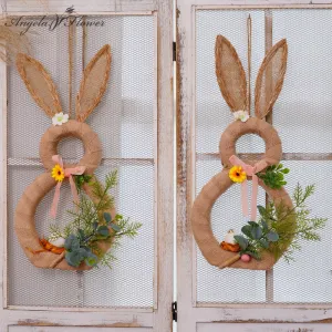 AJ209482 1.73ft Imitation Rabbit Accessories Christmas Home Window Door Hanging Decoration