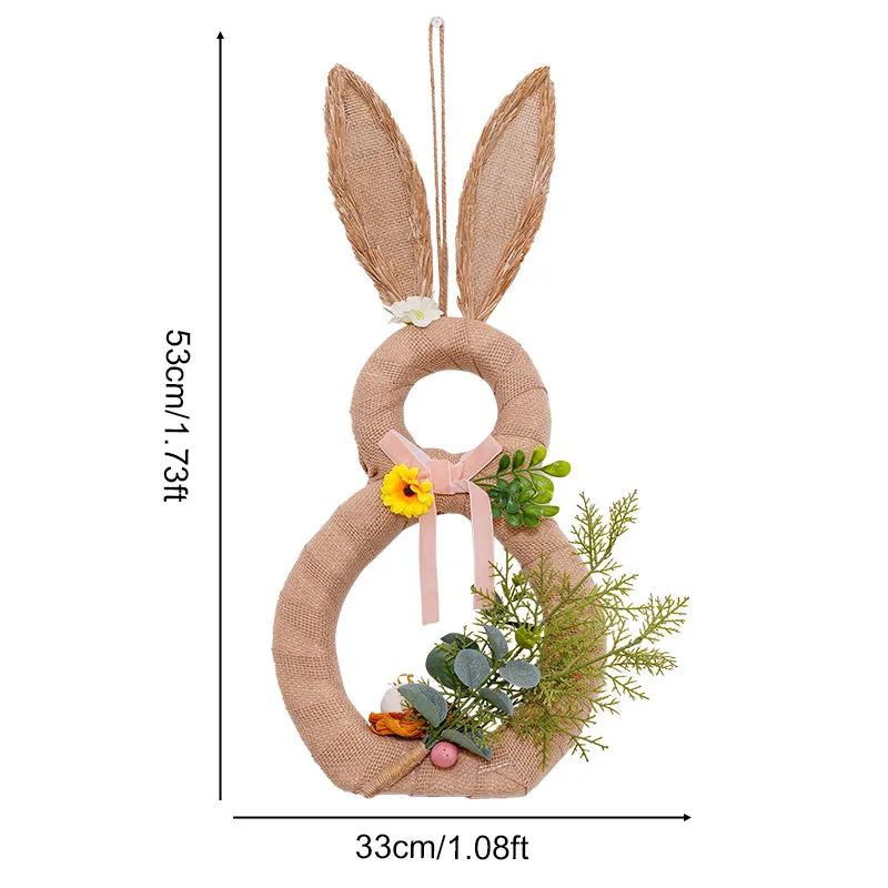 AJ209482 1.73ft Imitation Rabbit Accessories Christmas Home Window Door Hanging Decoration