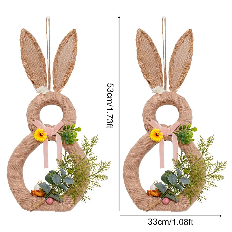 AJ209482 1.73ft Imitation Rabbit Accessories Christmas Home Window Door Hanging Decoration