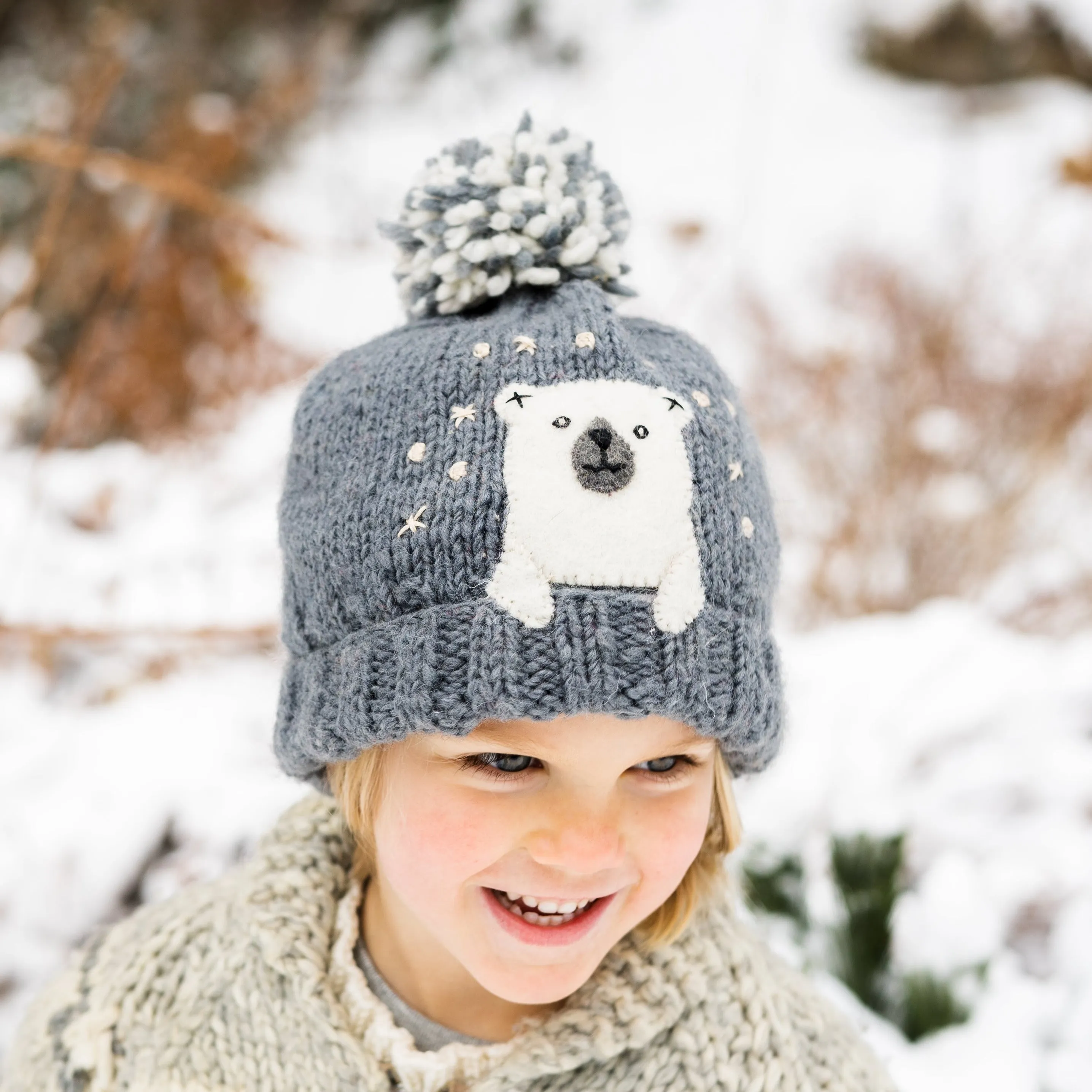 Ambler Peek-a-Boo Wool Toque - Grey Bear