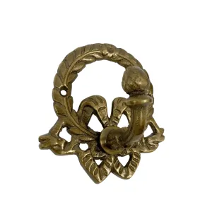 Antiqued Brass Wreath Wall Hook