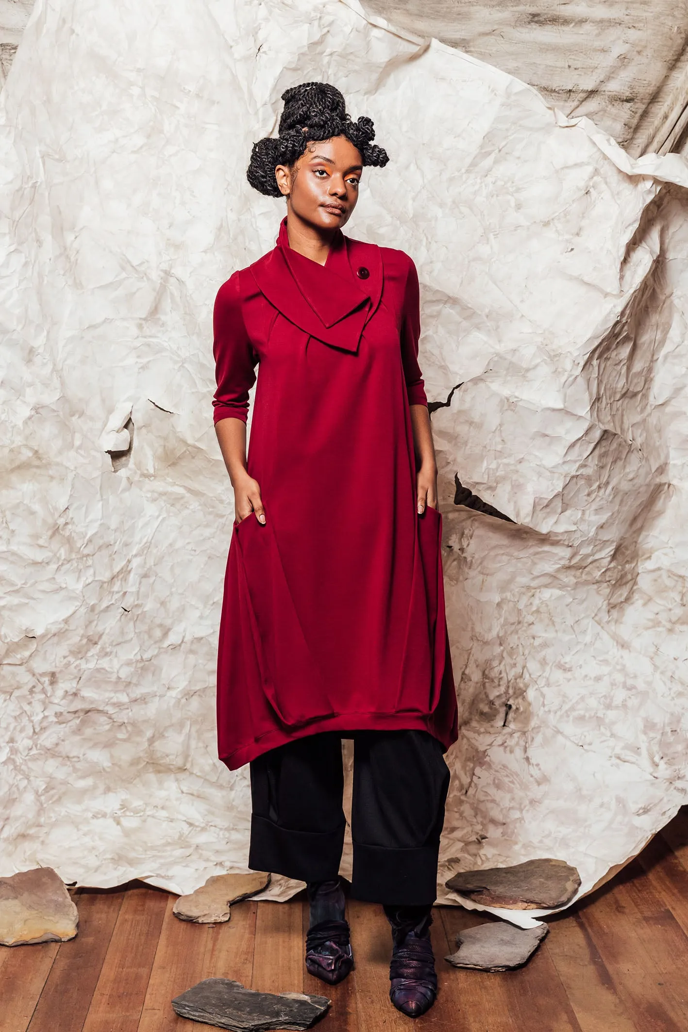 AW22 FLORIAN KNIT DRESS - POMEGRANATE