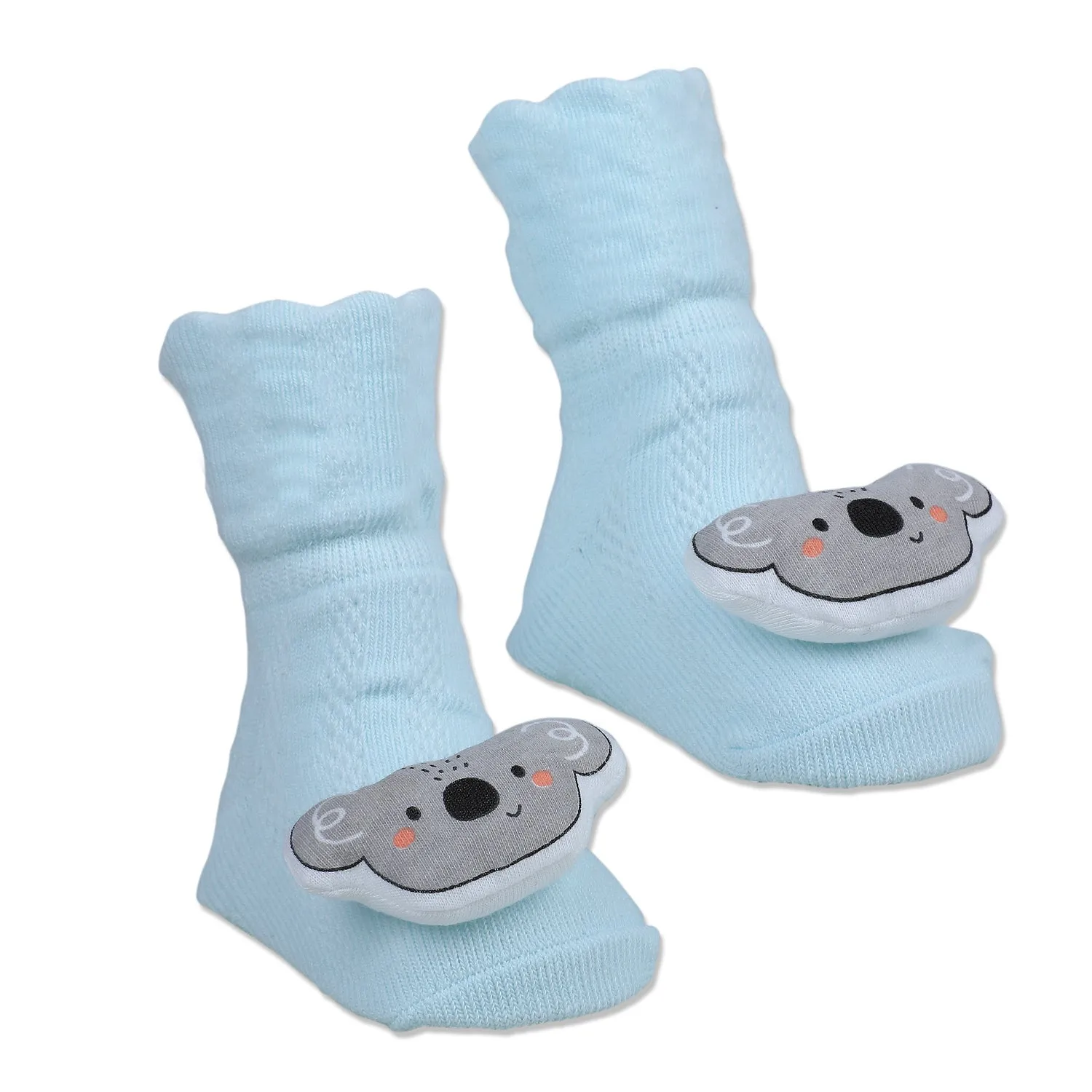 Baby Moo Cute Koala Cotton Anti-Skid 3D Socks - Blue