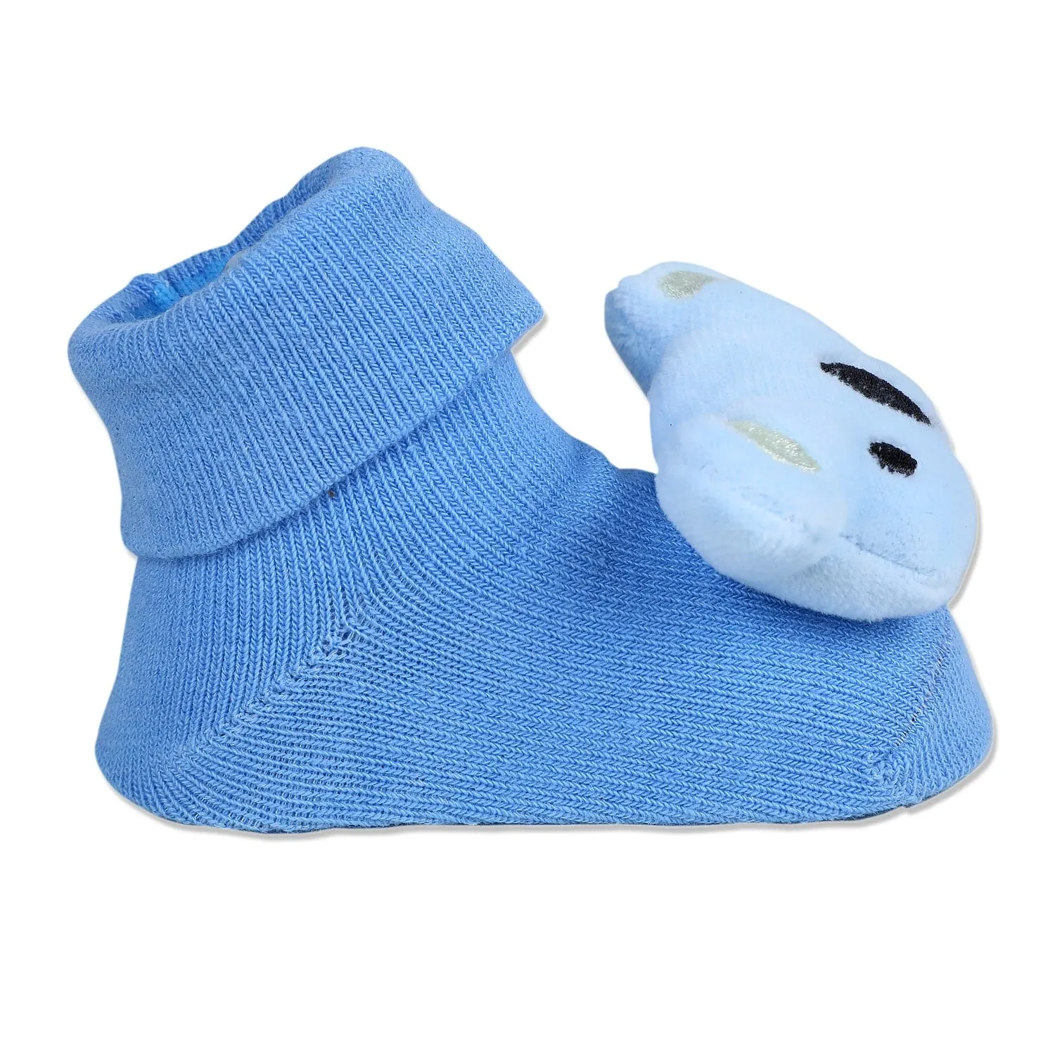 Baby Moo Koala Cotton Anti-Skid 3D Socks - Blue