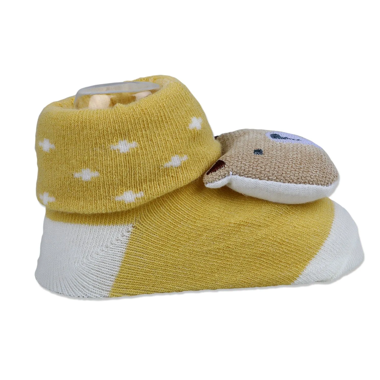 Baby Moo My Pet Cotton Anti-Skid 3D Socks - Yellow