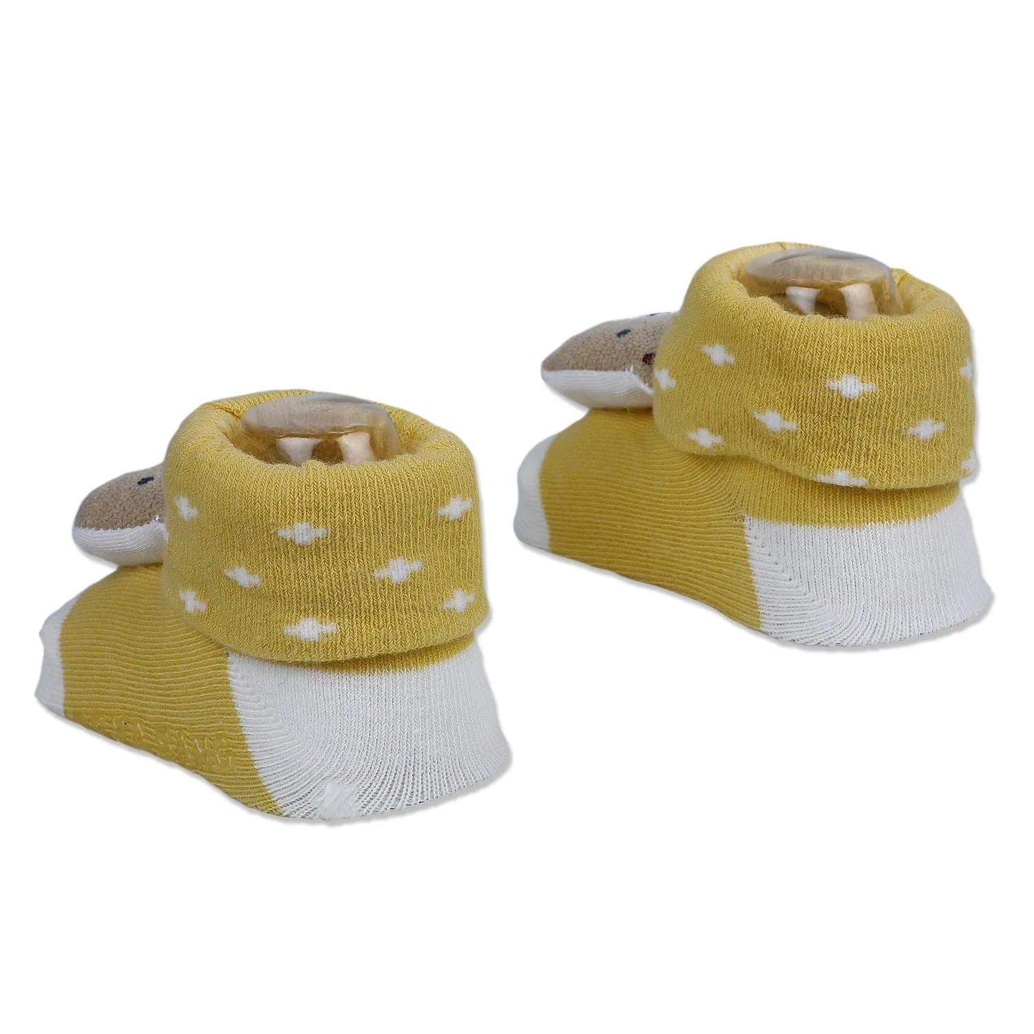 Baby Moo My Pet Cotton Anti-Skid 3D Socks - Yellow