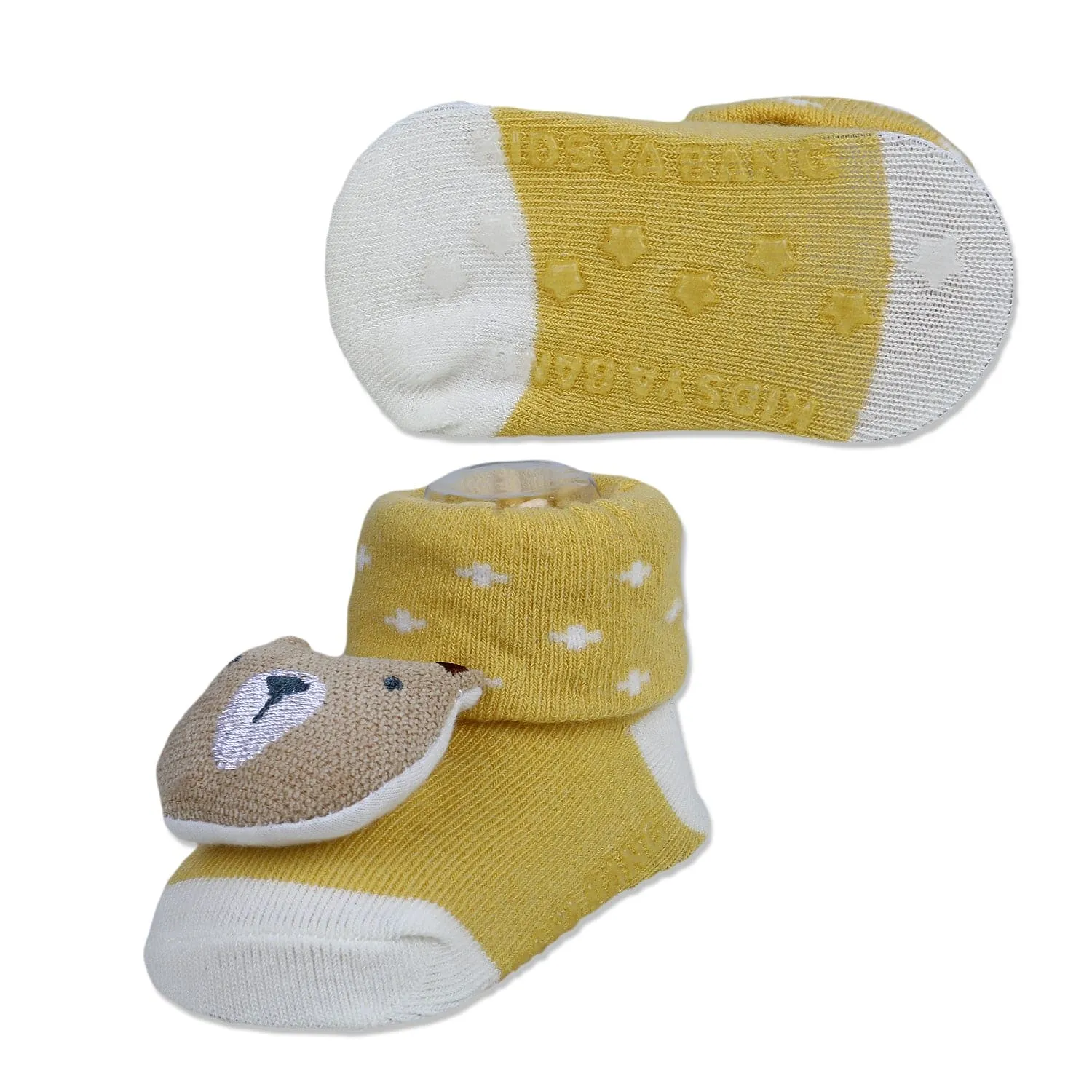 Baby Moo My Pet Cotton Anti-Skid 3D Socks - Yellow