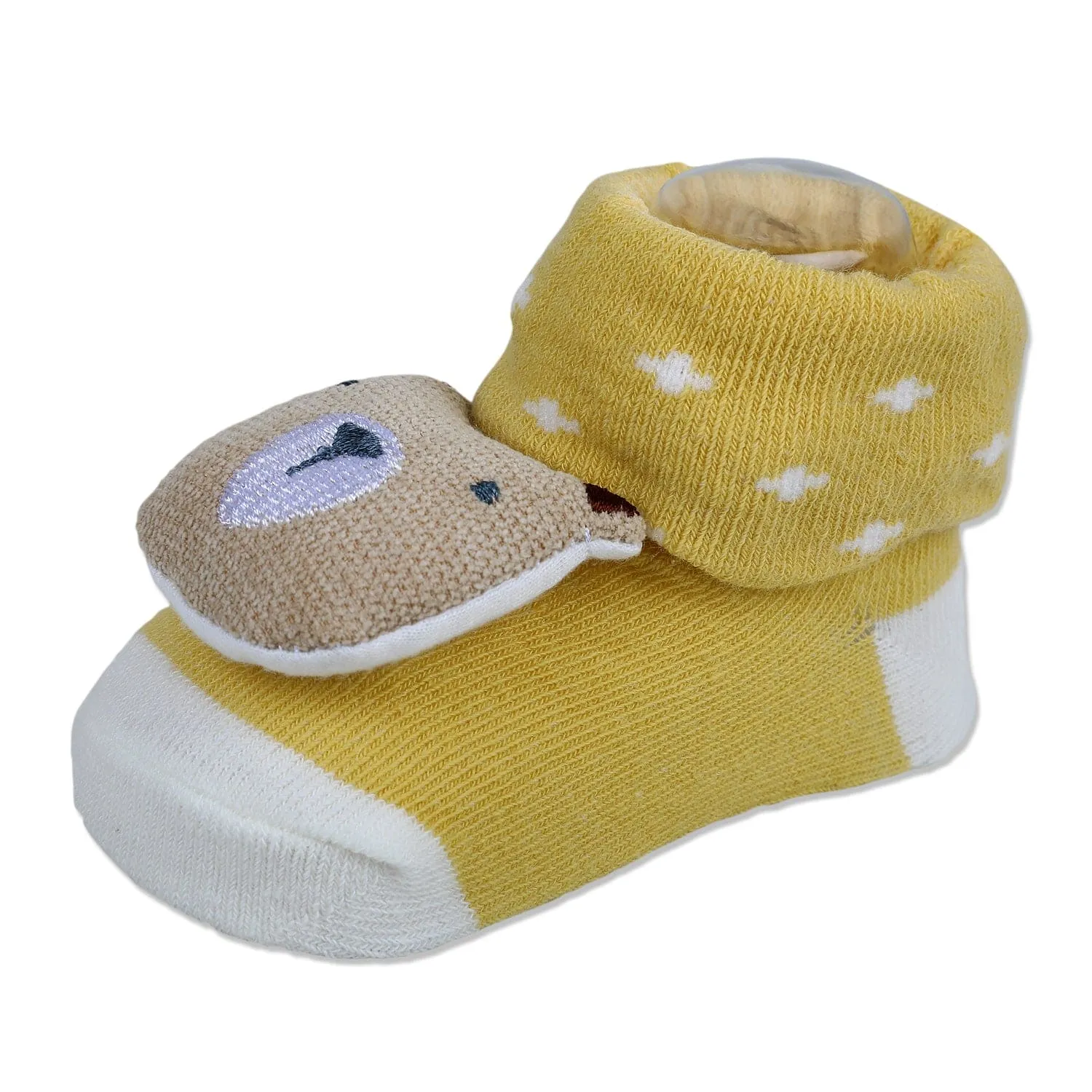 Baby Moo My Pet Cotton Anti-Skid 3D Socks - Yellow