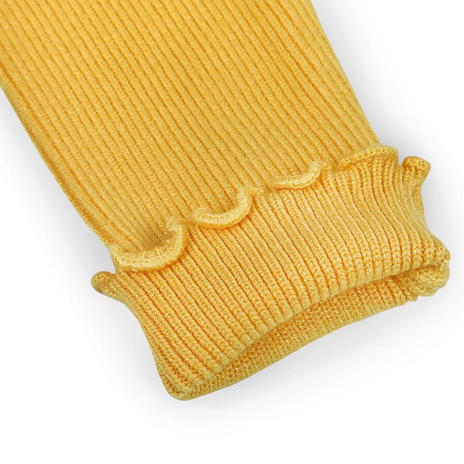 Basic Ribbed Premium Full Sleeves Knitted Kids Sweater - Yellow