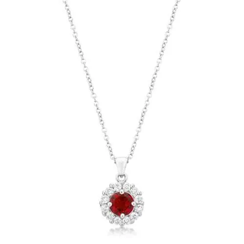 Bella Bridal Pendant in Ruby Red