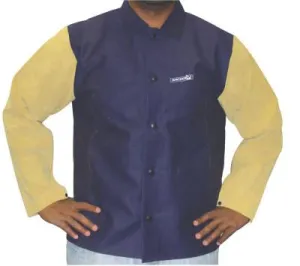 Best Welds Leather/Sateen Combo Jacket, 3X-Large, Blue/Tan, 1201-3XL