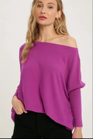 Bluivy Flowy Boatneck Dolman Tunic Sweater