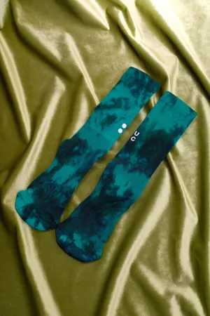 Bold Apple Green Spectrum Tie-Dye Merino Socks