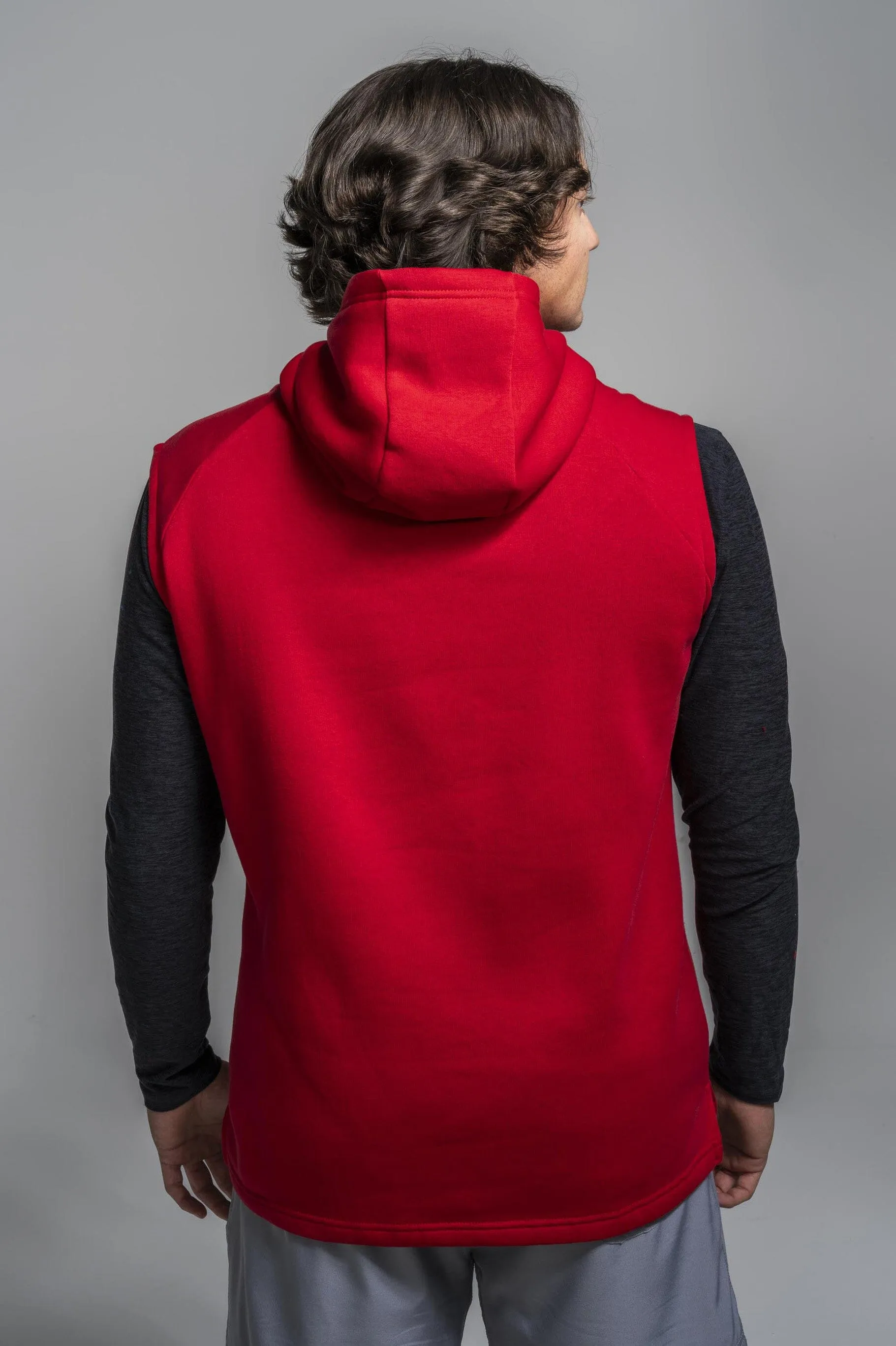 BRUCE BOLT "BOLT" Sleeveless Hoodie - RED w/ Red Bolt