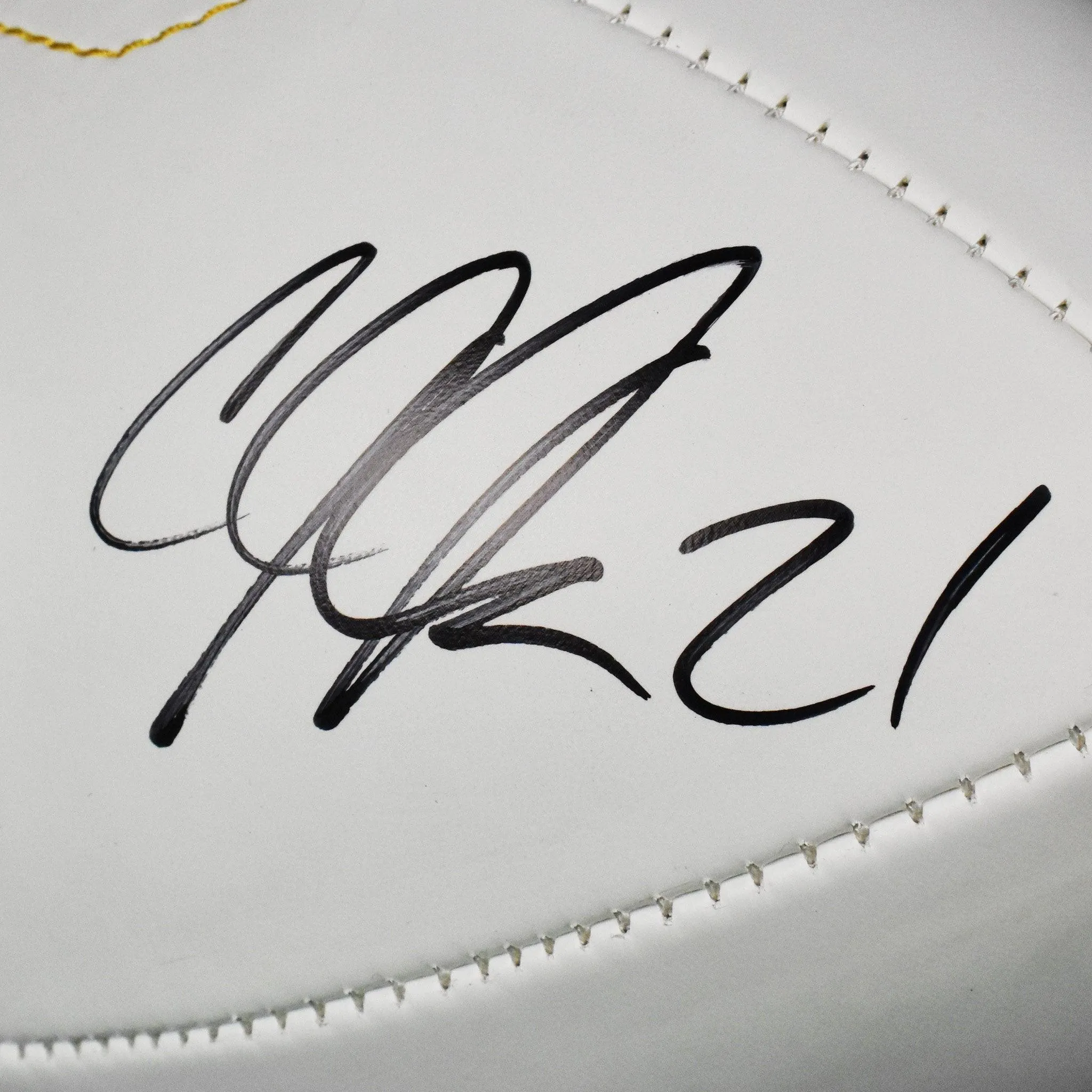 Calvin Johnson Signed Georgia Tech Yellow Jackets Official Logo Football (JSA)