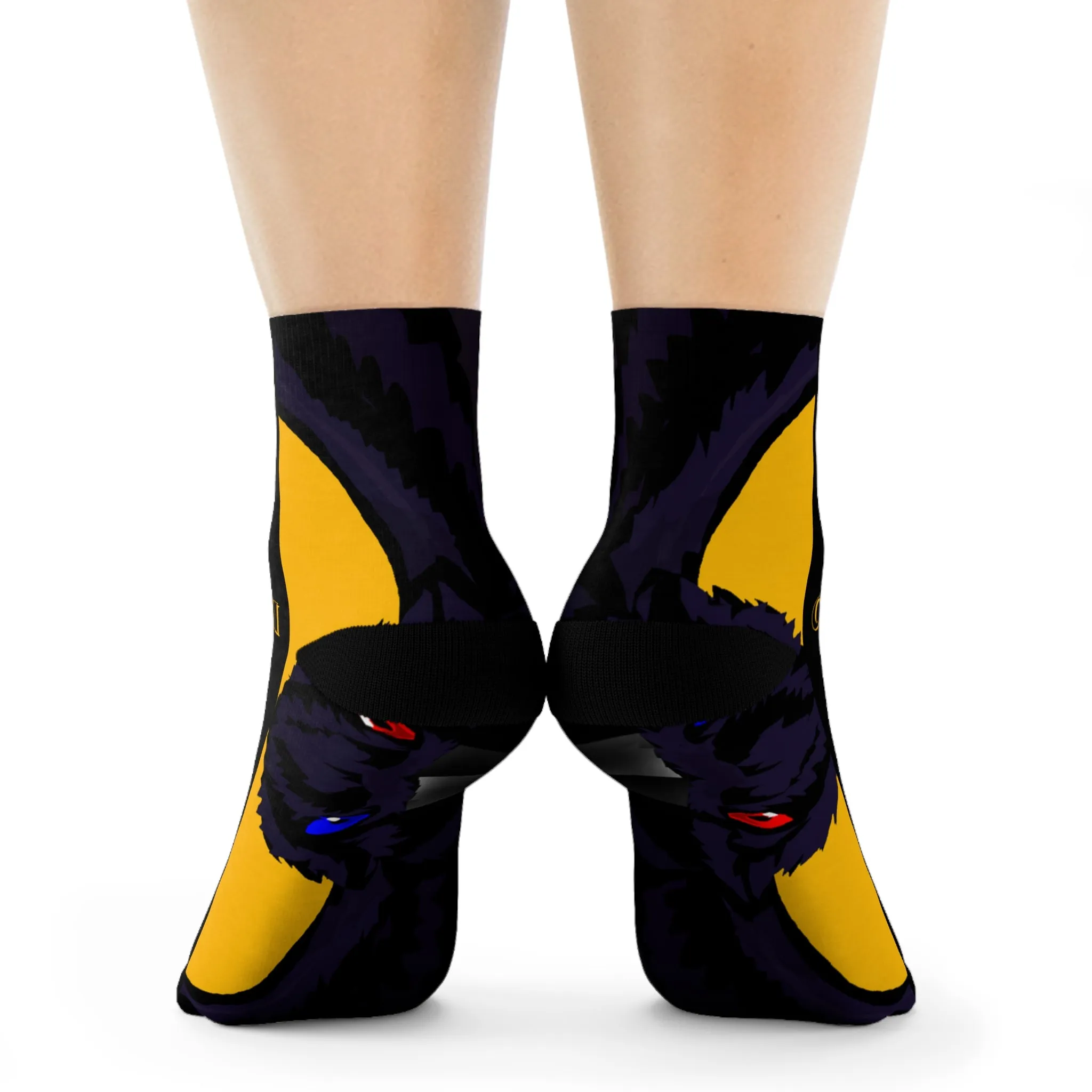 Crowgodshi First Generation Limited Edition Black Socks, GOLD LOGO