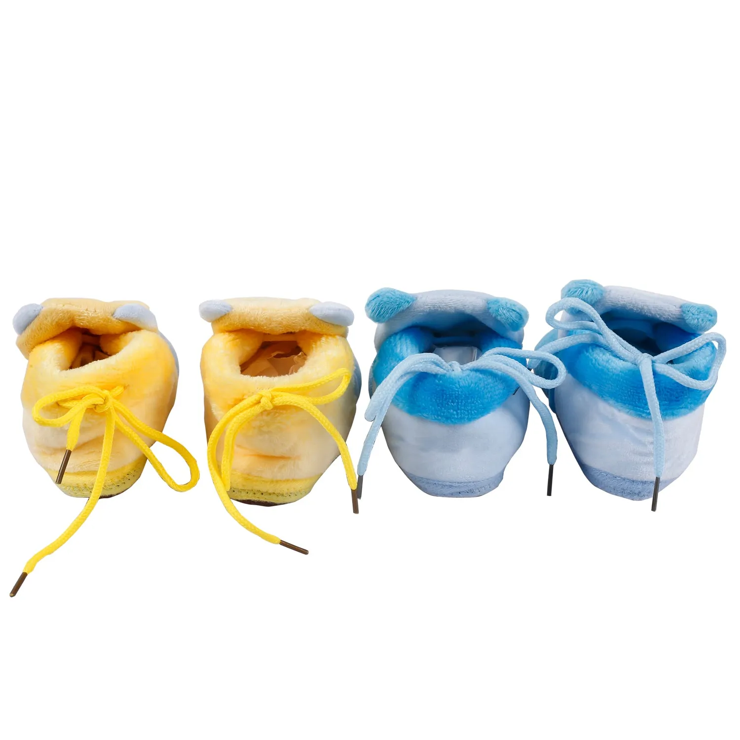 Cuddly Bear Blue And Yellow 2 Pk Booties