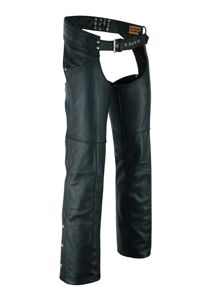 DS447TALL Tall Classic Leather Chaps with Jeans Pockets