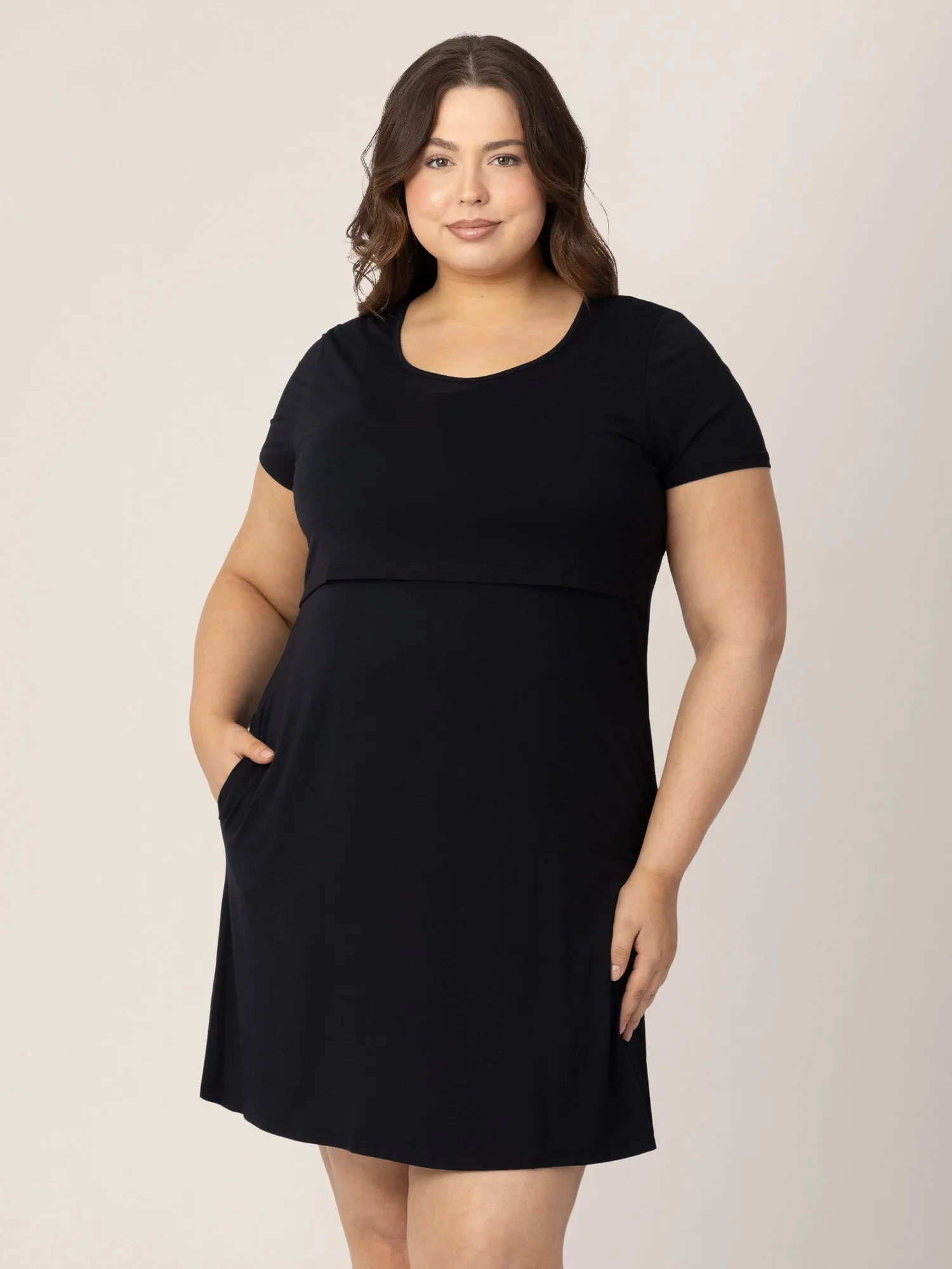 Eleanora Bamboo Maternity & Nursing Dress | Black