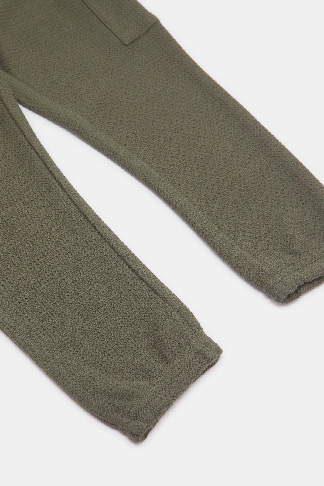 Infant Boys Olive Jacquard Active Pants