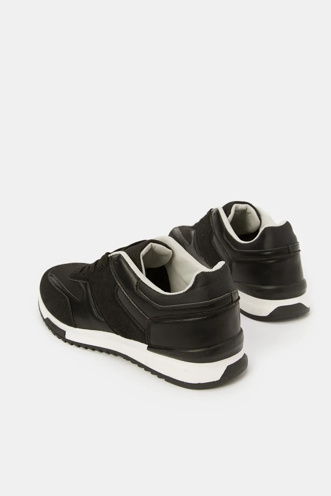 Men Black Material Block Sneaker