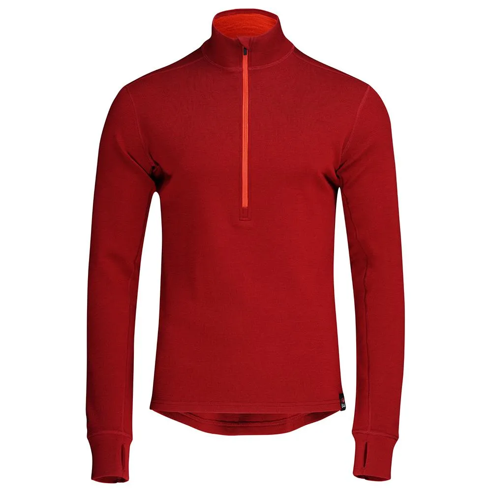 Mens Merino 320 Long Sleeve Half Zip (Red/Orange)