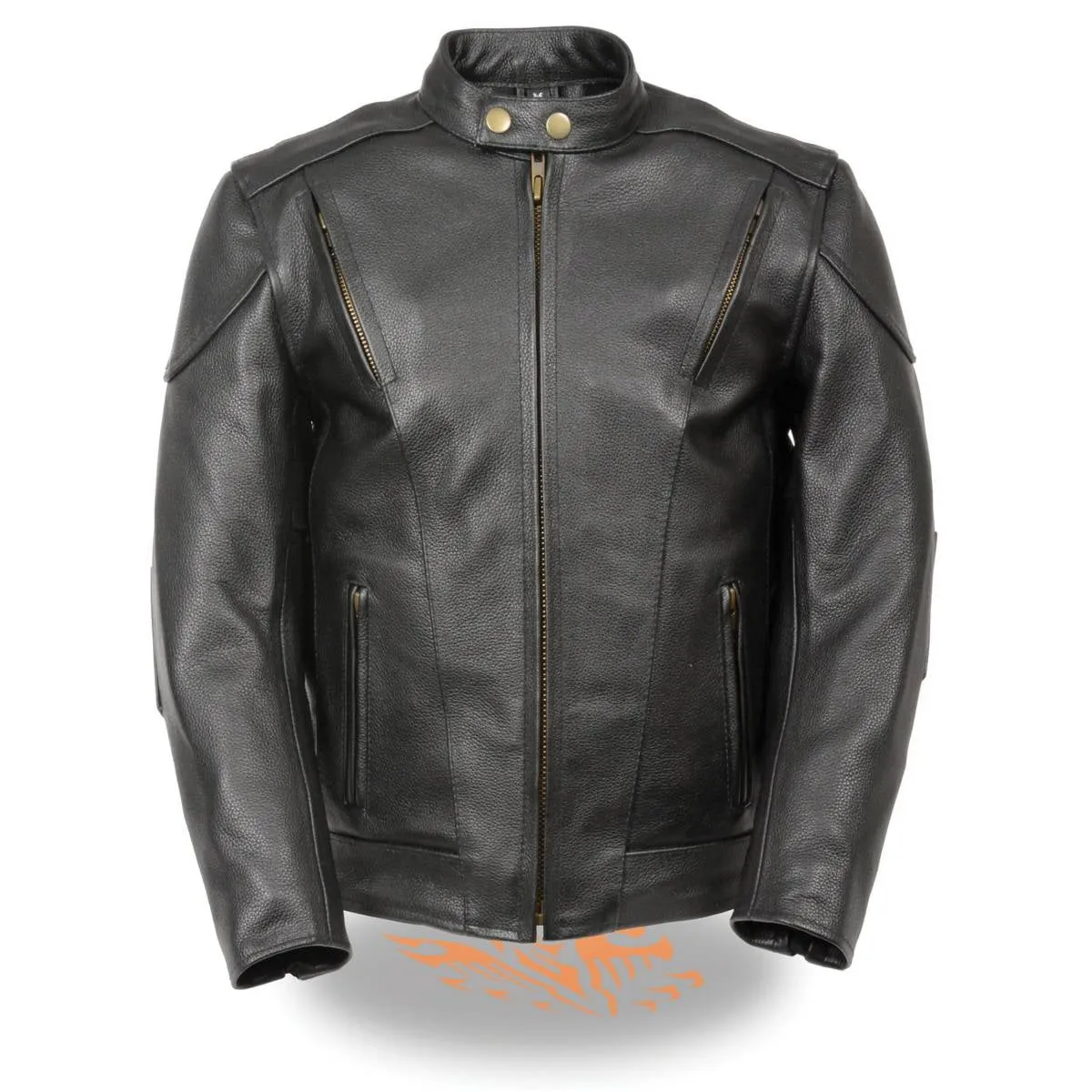 Milwaukee Leather LKM1900 Boy's Black Leather Side Lace Vented Moto Jacket