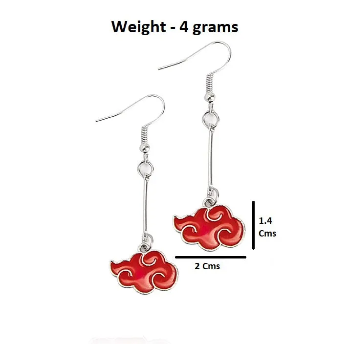 Naruto Akatsuki Cloud Logo Earrings Anime Cosplay Accessories Jewellery