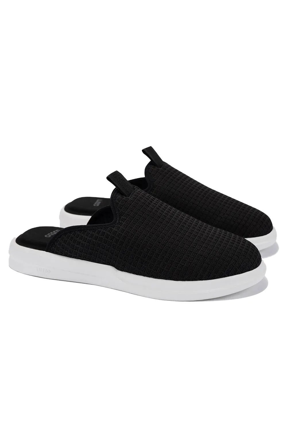 Pelli Waffle Slippers - Jet Black/Lily White