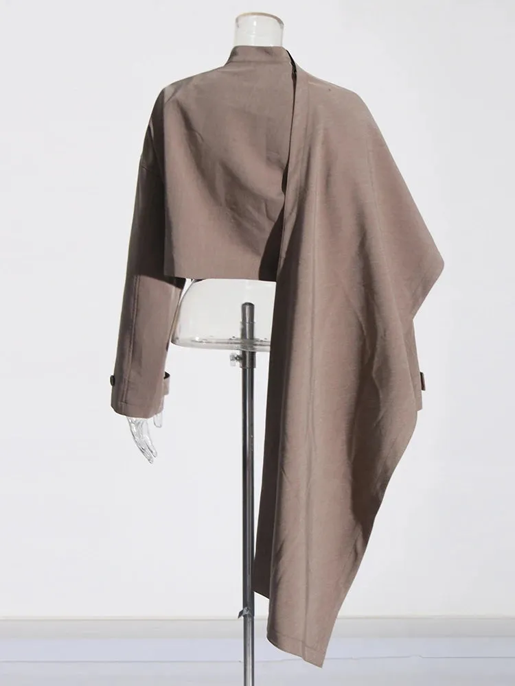 Pre Order:  Fashion Asymmetrical Cape Coat