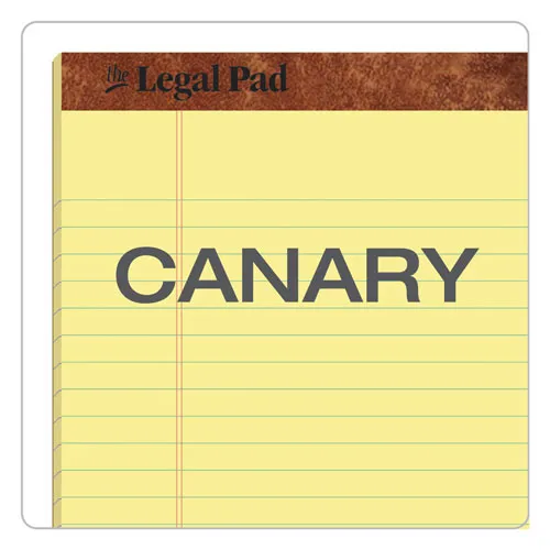 "the Legal Pad" Ruled Pads, Wide-legal Rule, 8.5 X 11.75, Canary, 50 Sheets, Dozen