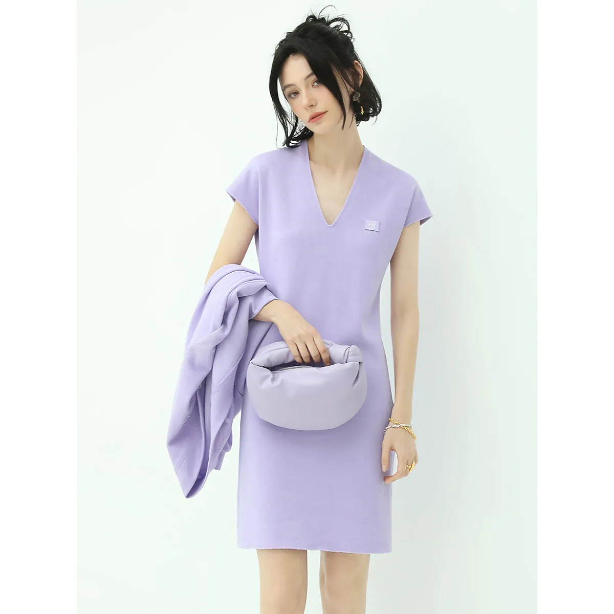 Relaxed Short Sleeved Lavender Dress