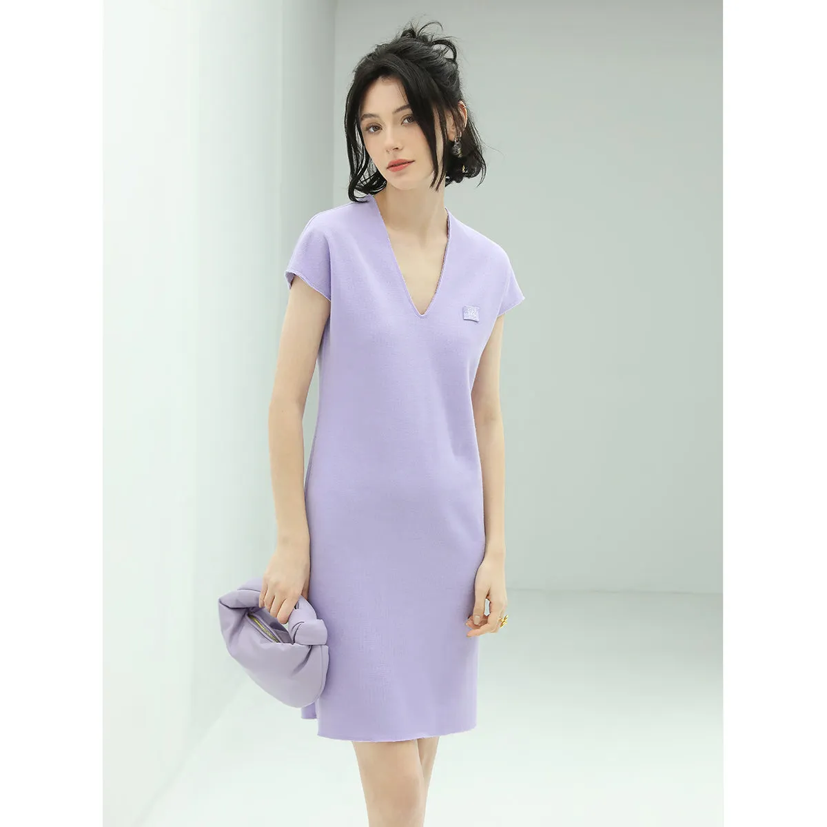 Relaxed Short Sleeved Lavender Dress