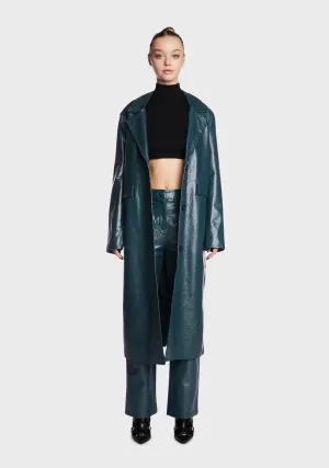 Roz Faux Leather Longline Coat