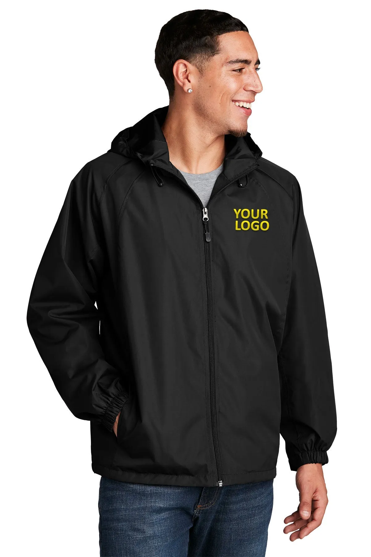 Sport-Tek Custom Hooded Raglan Jackets, Black