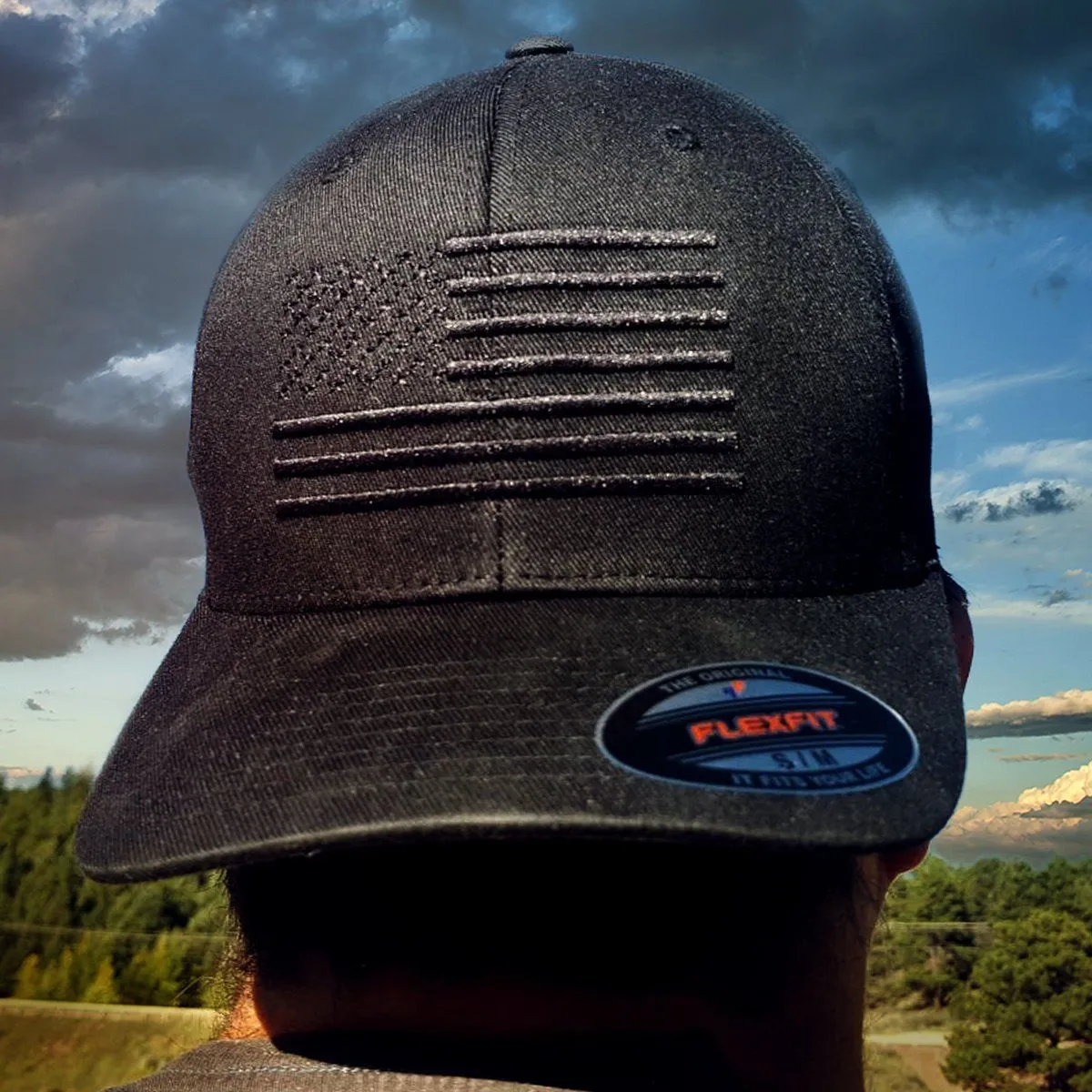 The Ultimate Black American Flag Hat - The Blackout FlexFit