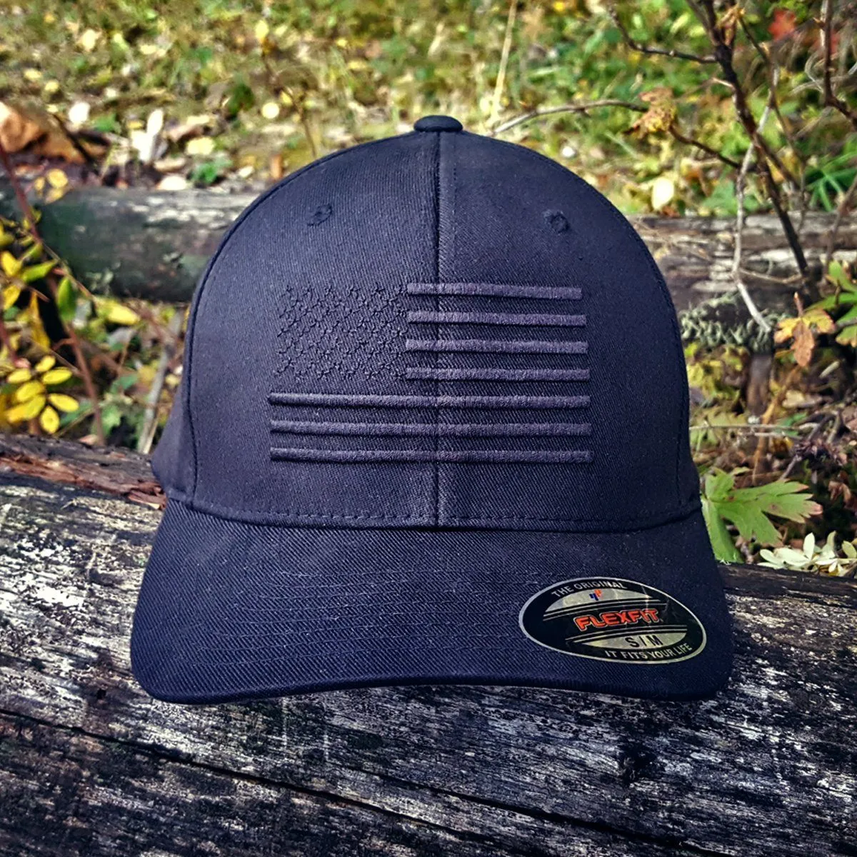 The Ultimate Black American Flag Hat - The Blackout FlexFit