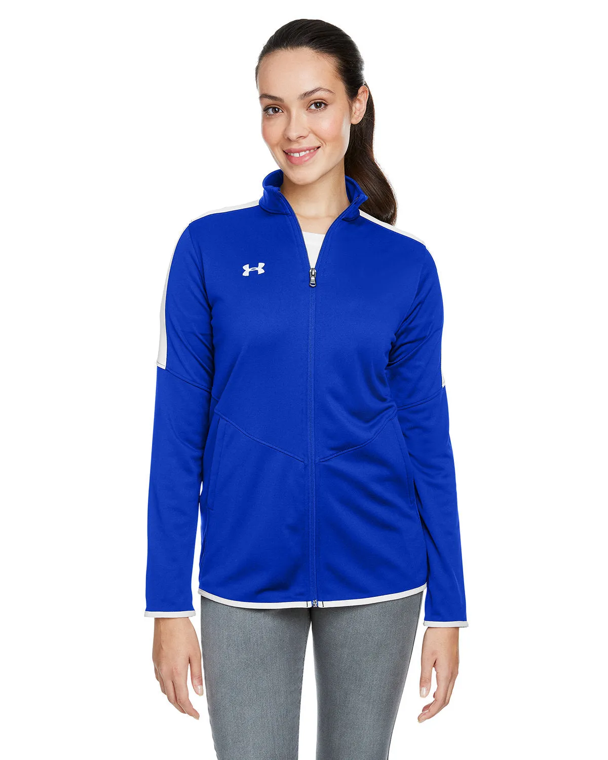 Under Armour Ladies Rival Knit Branded Jackets, Royal