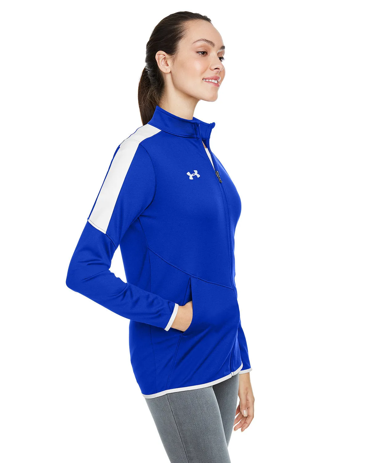 Under Armour Ladies Rival Knit Branded Jackets, Royal