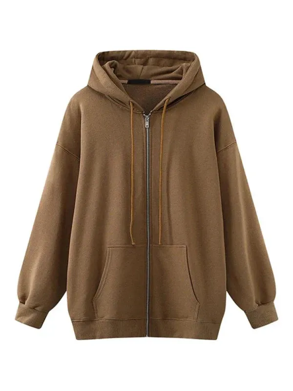 Wenkouban-Winter outfits Christmas Black Friday Thick Oversized Hooded Zip-Up Jacket