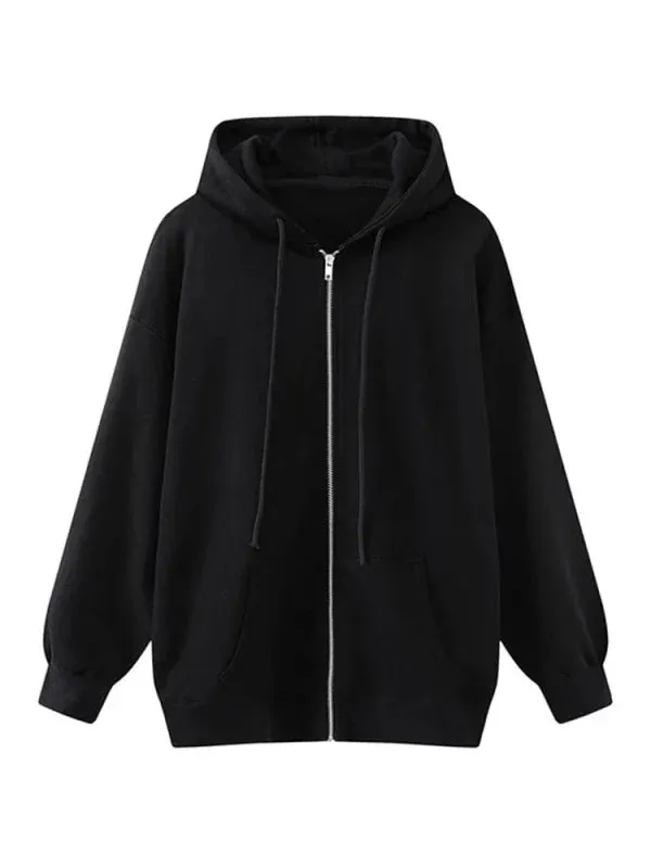 Wenkouban-Winter outfits Christmas Black Friday Thick Oversized Hooded Zip-Up Jacket